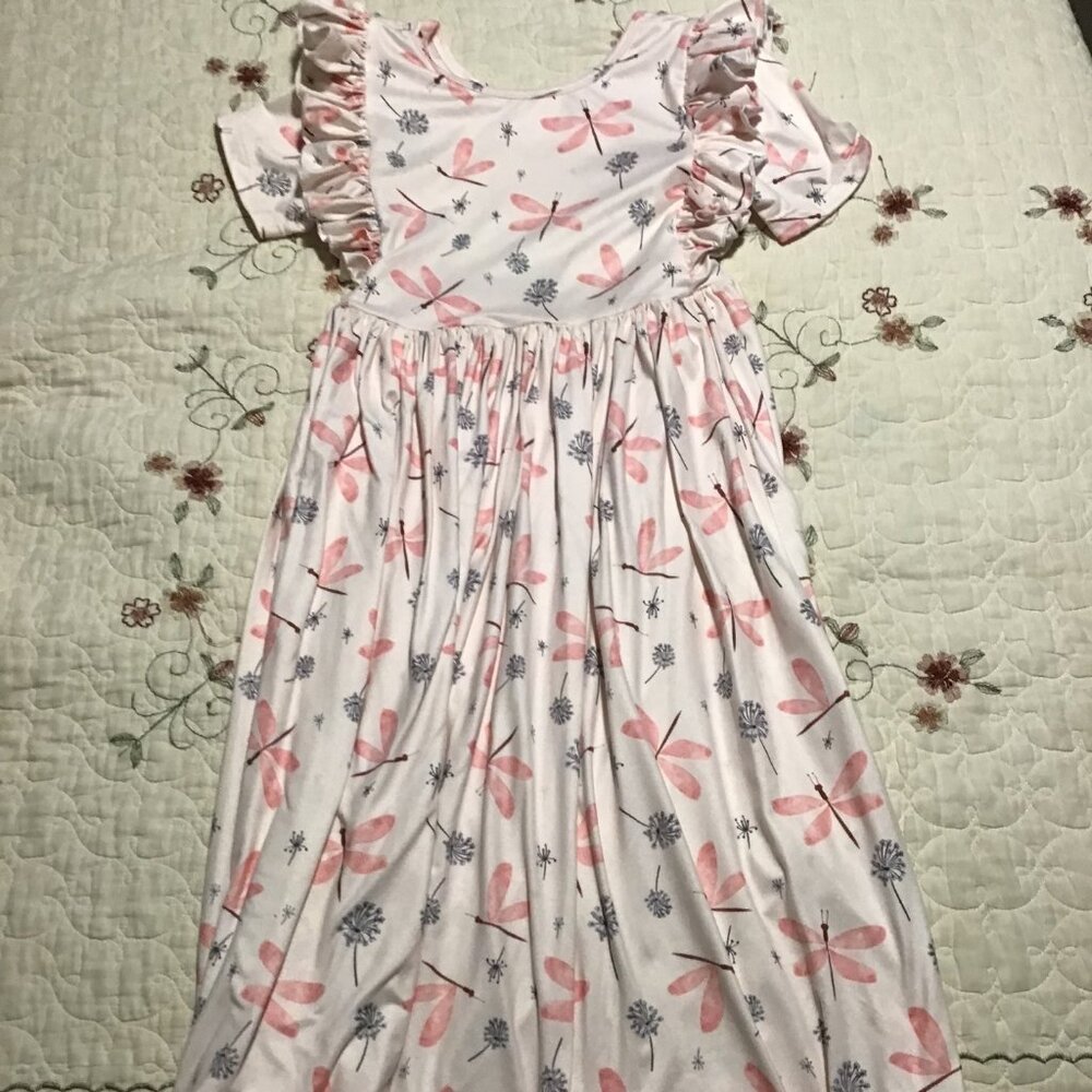 Mila & Rose Girl's Size 9-10 Short Sleeve Ruffle Twirl Dress--Nice Shape